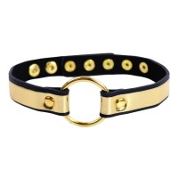 pu leren halsband goudkleurig