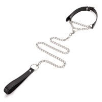 pu leren halsband hartje aanlijnketting
