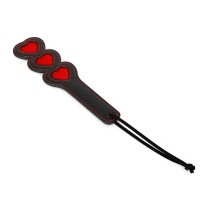 pu leren sm paddle rode hartjes