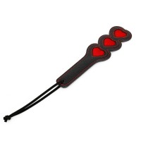 pu leren sm paddle rode hartjes
