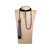 pu leren smalle halsband gekleurde details
