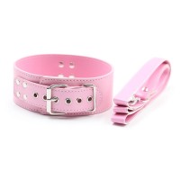 pu leren halsband riem roze