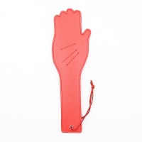 PU leren paddle in handvorm rood - 32,5 cm