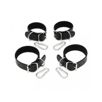 Bondage Play leren handboeien + voetboeien