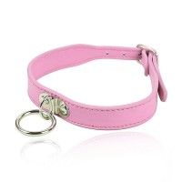 Dunne roze halsband met ring