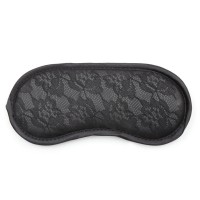 satijnen bdsm oogmasker bloemen zwart