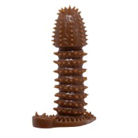 Siliconen penissleeve met spikes - bruin
