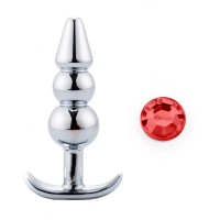 stalen anaal toy rood kristal