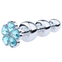 stalen buttplug hartjes blauw kristal