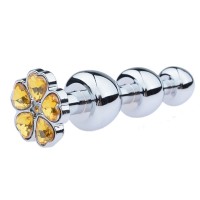 stalen buttplug hartjes oranje kristal