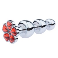 stalen buttplug hartjes rood kristal