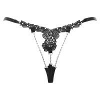 string met bloemmotief strass steentjes