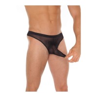 Amorable zwarte mannenstring met tuit