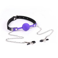 tepel klemmen met ball gag mondknevel