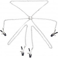 ketting tepel en clitoris klemmen set zilver