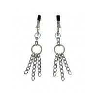 tepelklemmen met ketting franjes bdsm