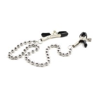 Tepelklemmen met zilveren kraalketting 