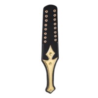 twee laags paddle nepleer bdsm zwart goud