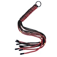 zweep touw gewoven zwart rood