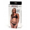 Amorable BH-set met g-string en kousen - Zwart