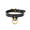 bondage collar nep leder gouden ring