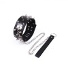 bdsm halsband spikes riem zwart