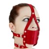 bdsm masker mouth gag rood nep leder