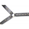 pu Leren harnas met halsband borst en middelstuk