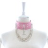 bdsm halsband met kettingen hangslot roze