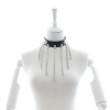 PU leren BDSM halsband met kettingen zwart