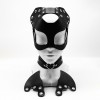 bdsm masker afneembare oren en halsband zwart