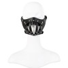 leren masker met mond opening - zwart bdsm