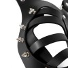 leren masker met mond opening - zwart erotisch