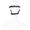 leren masker met mond opening - zwart erotisch