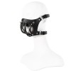 leren masker met mond opening - zwart erotisch