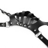 leren masker met mond opening - zwart bdsm