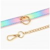 pu leren halsband regenboog glinster riem
