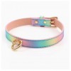 pu leren halsband regenboog glinster riem