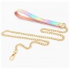pu leren halsband regenboog glinster riem
