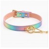 pu leren halsband regenboog glinster riem
