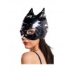 WETLOOK GLOSSY cat mask GLOVES ZWART