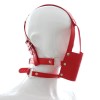 bondage masker ballgag rood kunst leer