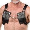 bondage play lederen borstharnas zakken