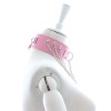bondage halsband met kettingen hangslot roze