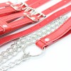 bondage halsband met riemen en gesp rood