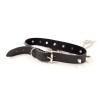 PU leren halsband met spikes en tepelstickers - zwart