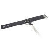 Halsband met tepelklemmen en slot - zwart