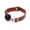 Bondage Play leren mondknevel met ball gag bruin