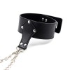 bdsm halsband met hangslot en handboeien zwart