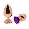 Buttplug set 3 stuks - rose goud & paars kristal